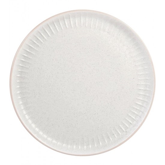 Prato 20,9cm Para Sobremesa Biseaute Em Ceramica Cor Branca L'Hermitage